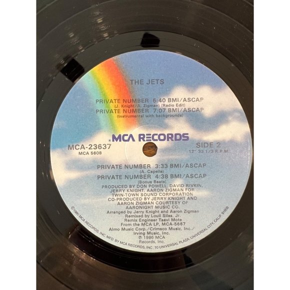 The Jets Vinyl Record Private Number 12" MCA 23637 Records 1980s Pop Album - Picture 4 of 6